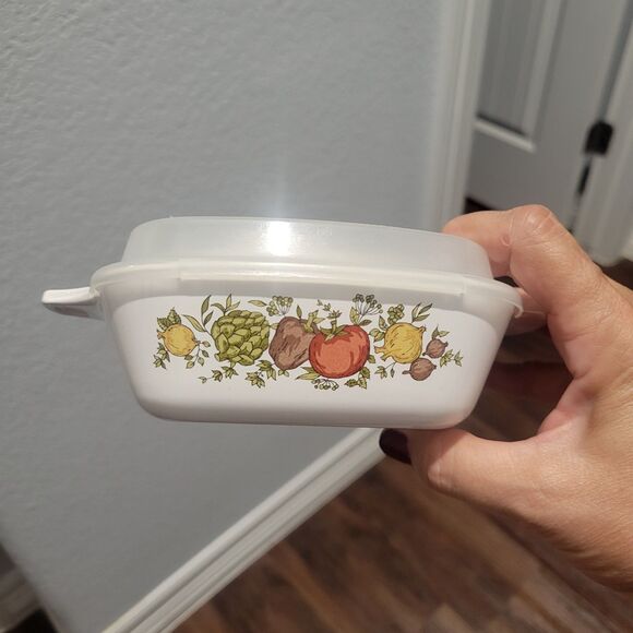 2 Corning Ware SPICE OF LIFE 1-3/4 Cup Casserole Dish with Snap on Lids P-41-B - Picture 2 of 13